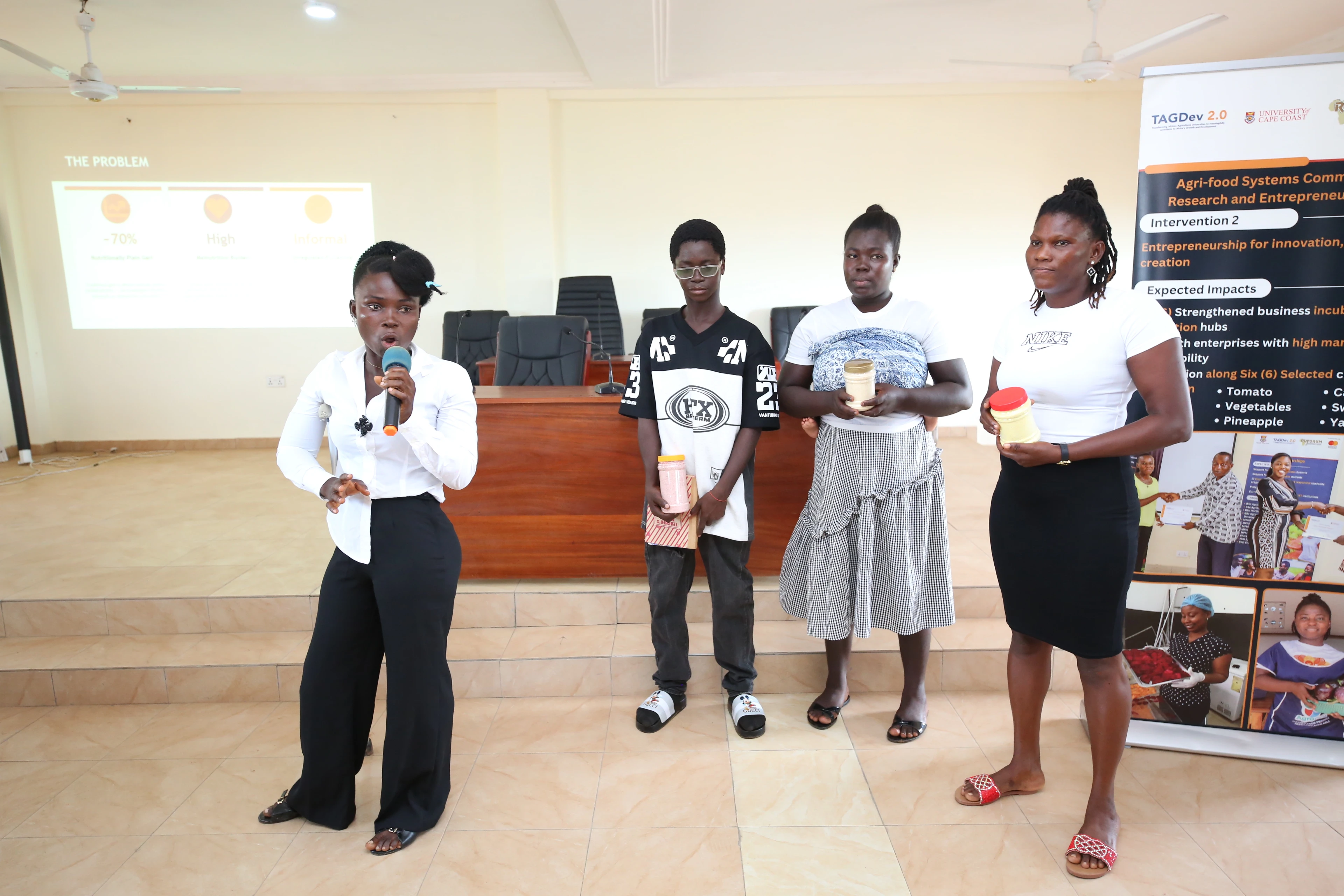 Agivid Gari Processing team making a presentation 
