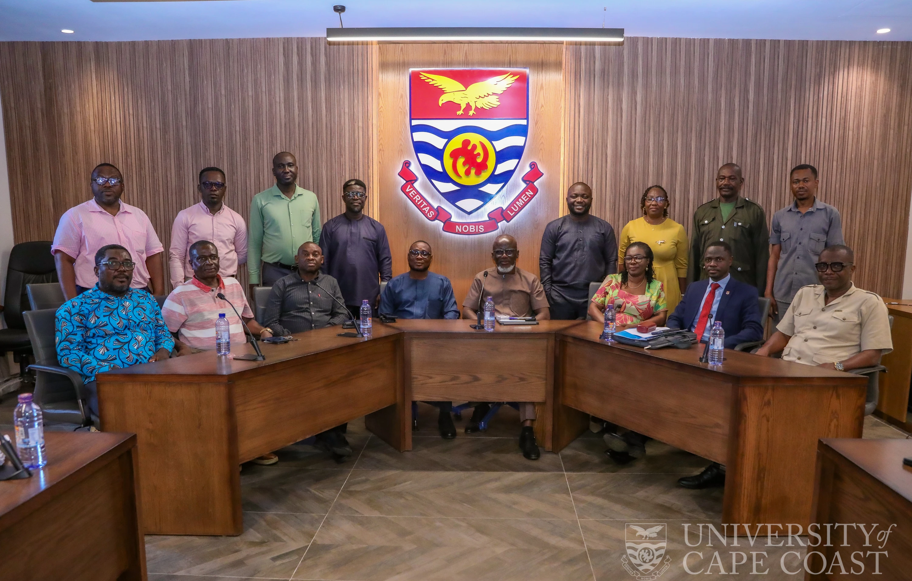 The Vice-Chancellor and Registrar with the ADB team