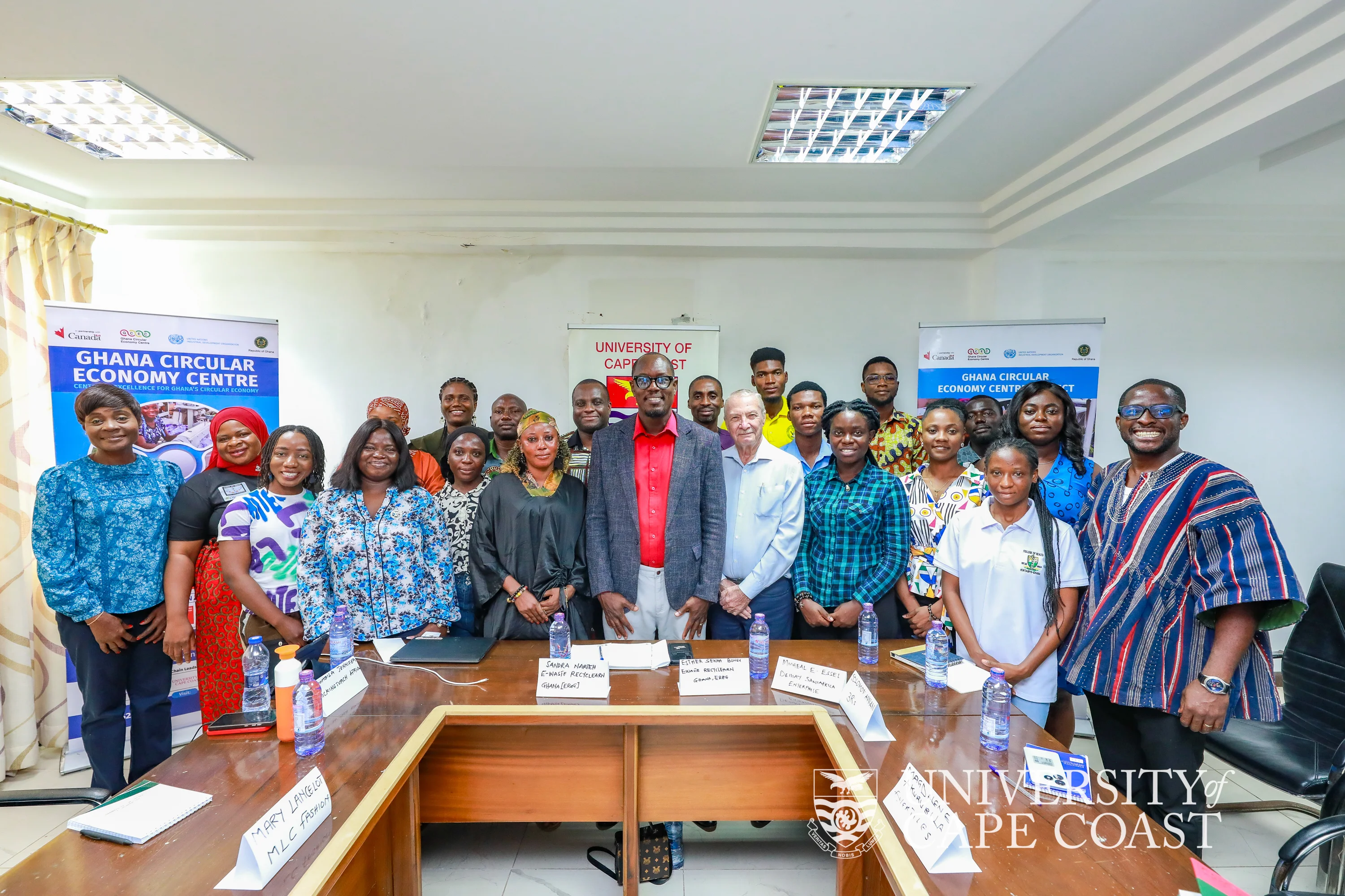 The Vice-Chancellor and Registrar with the ADB team